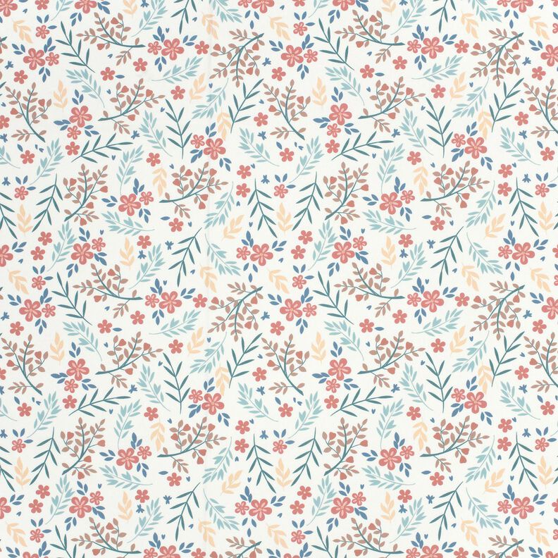 Badpakstof UPF50 Bloemenranken – ecru/roségoud,  image number 1