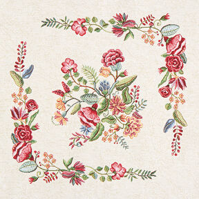 Decoratief stuk Gobelin Romantisch bloemenmotief – lichtbeige, 