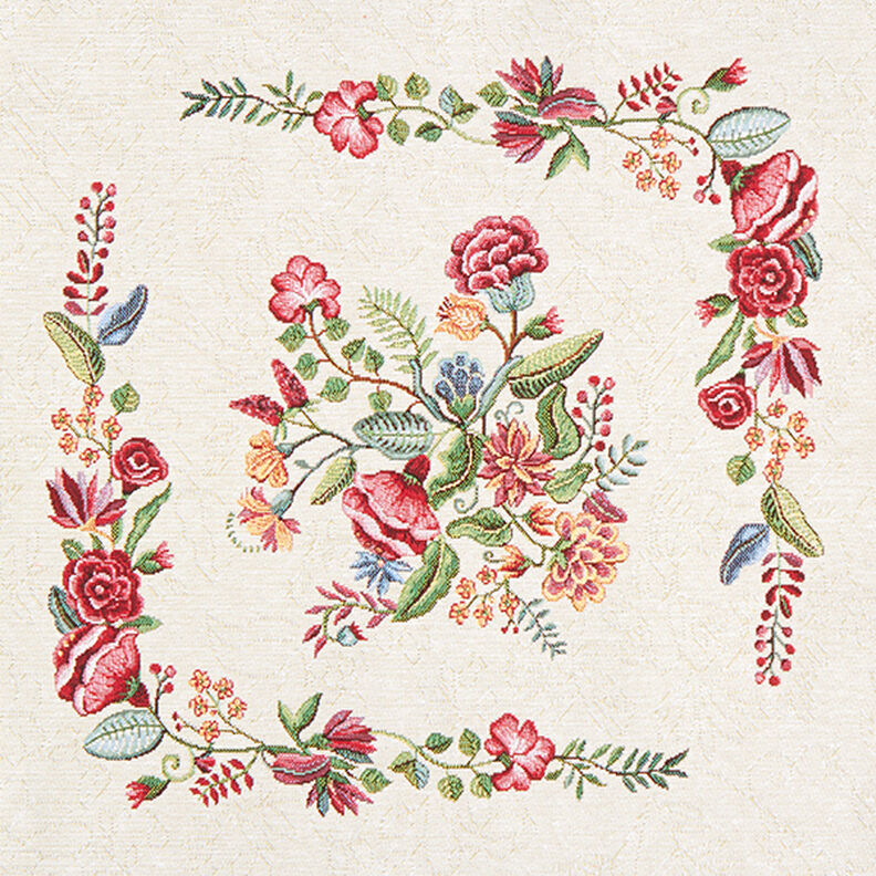 Decoratief stuk Gobelin Romantisch bloemenmotief – lichtbeige,  image number 1