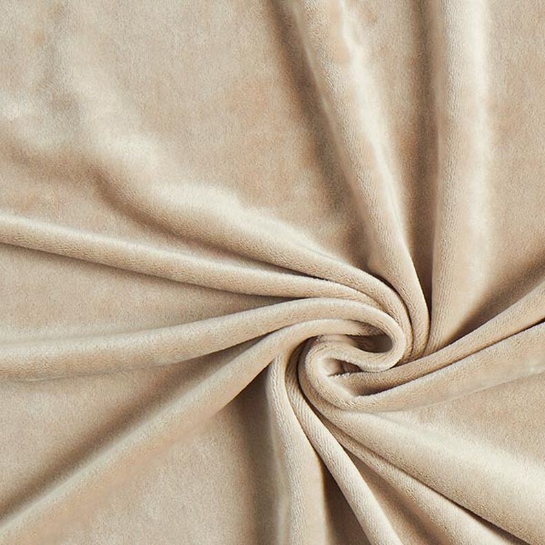 Stretchfluweel – lichtbeige,  image number 1