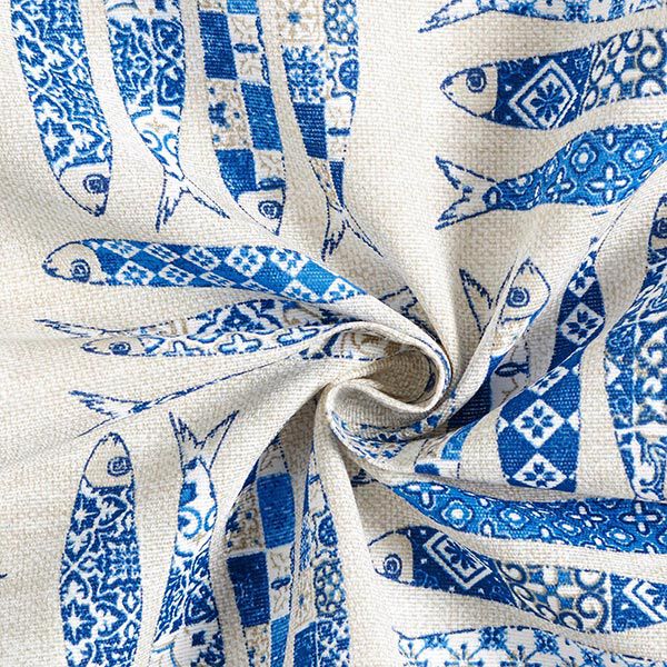 Decostof Canvas Sardines – blauw/natuur, image number 3