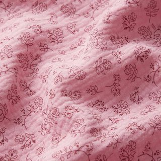 Mousseline/dubbel gehaakte stoffen Kleine bloemenranken – roze, 