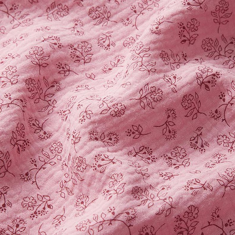 Mousseline/dubbel gehaakte stoffen Kleine bloemenranken – roze,  image number 2