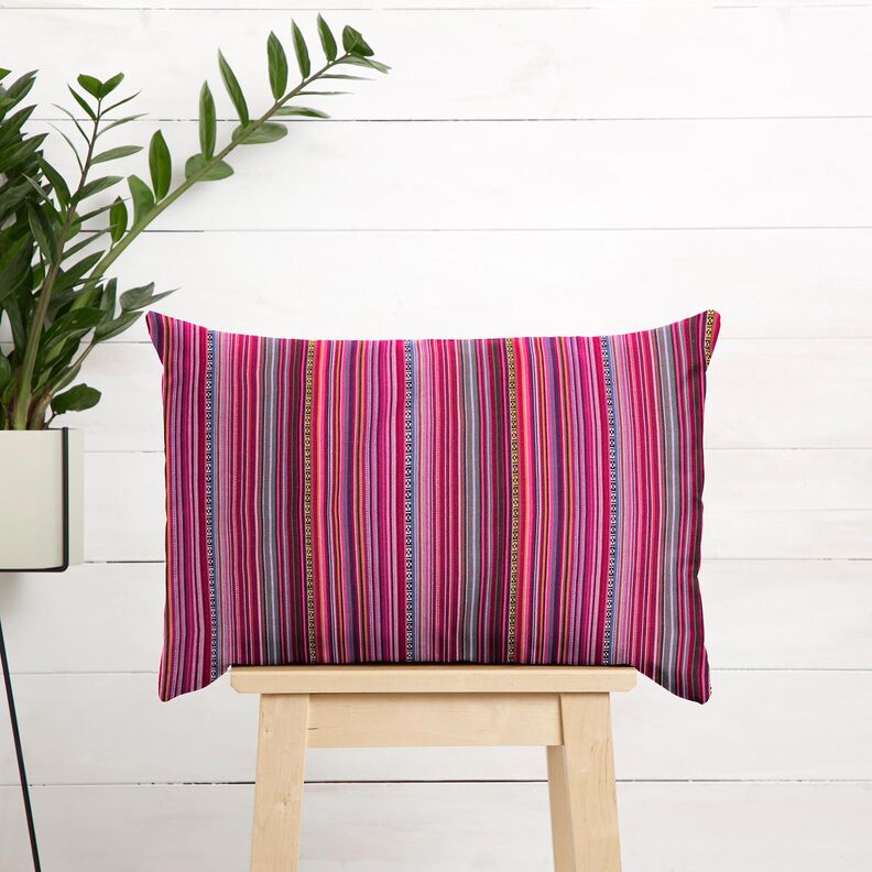 Decostof Jacquard Fijne strepen – purper/bessen, image number 6