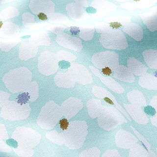Katoenen stof Cretonne Bloesems – mintgroen, 