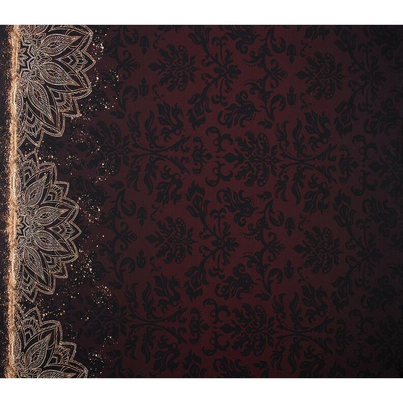 KatoenjerseyBorduurstof Mandala met gouden spikkels | Glitzerpüppi – zwartbruin/goud, image number 5