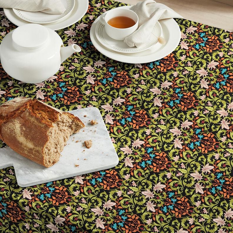 Decostof Half panama Bladornamenten – zwart/pijn,  image number 6