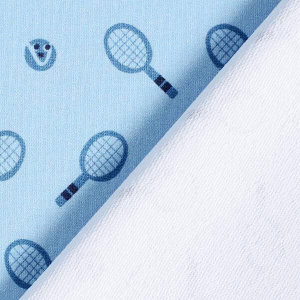 French Terry sommersweat retro tennis  | PETIT CITRON – lichtblauw,  image number 7