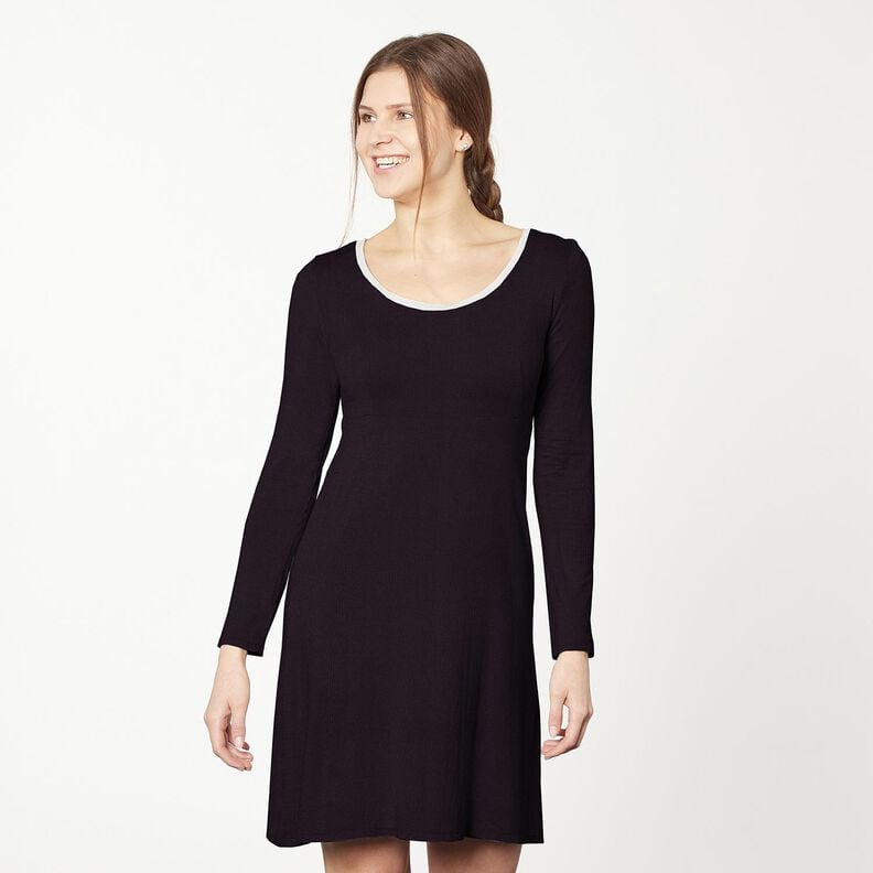 Ribjersey fijne 2-1-1-1 ribbels – zwart,  image number 7