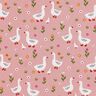 Katoenpopeline Ganzen op de weide – roze,  thumbnail number 1