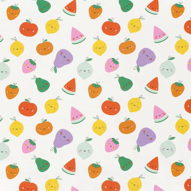 Katoenjersey blij fruit – ecru/perzik sinaasappel,  image number 1