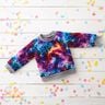 French Terry sommersweat Heelal Digitaal printen – blauwlila/vuurrood,  thumbnail number 5