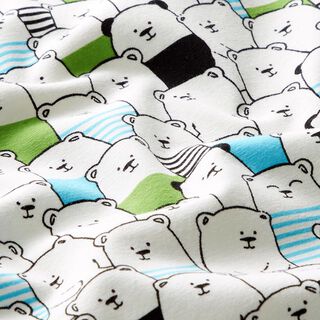 Katoenjersey Ahoy beren – wit/turkoois, 