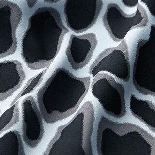 Viscosestof luipaardpatroon – lichtblauw/zwart, 