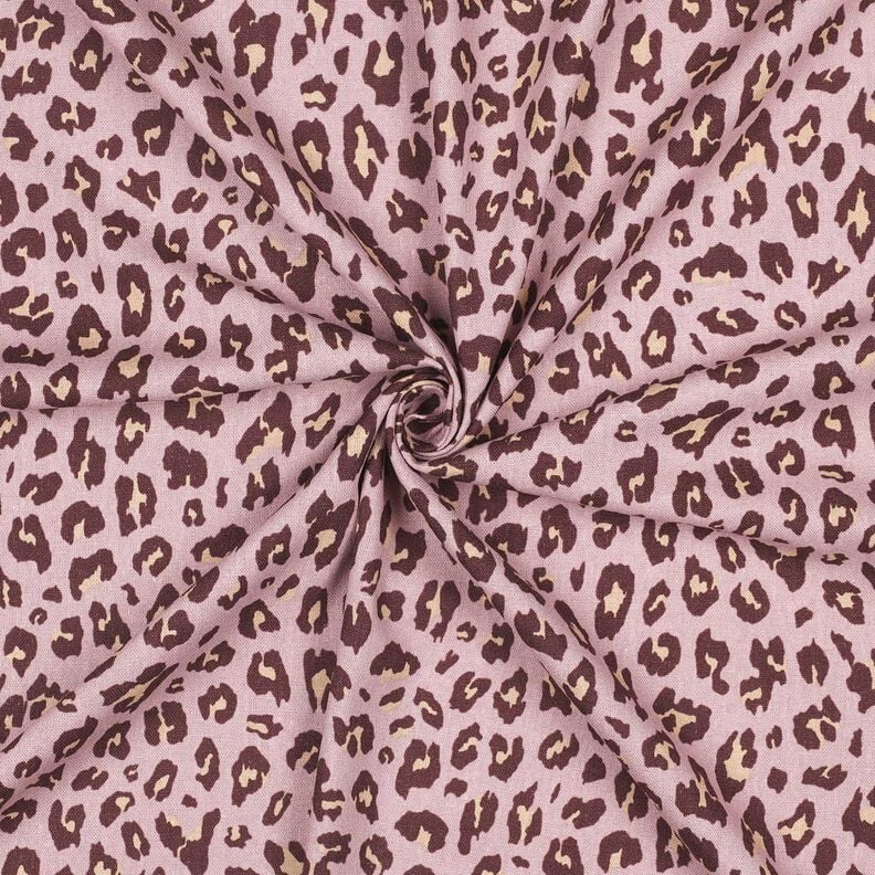Viscose-linnen-mix Luipaardprint | Poppy Fabrics – licht oudroze/aubergine,  image number 3