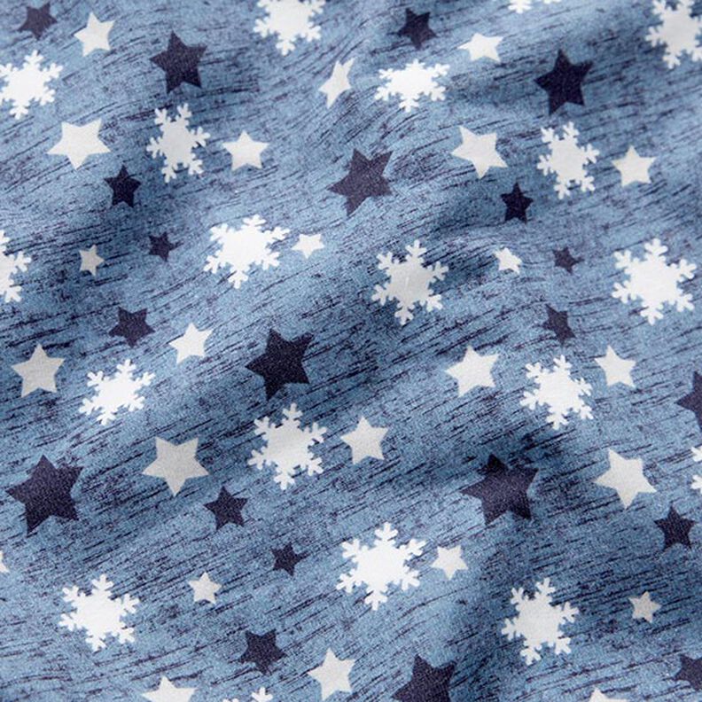 Sweatshirt geruwd Sneeuwvlokjes en sterren Digitaal printen – blauwgrijs,  image number 2