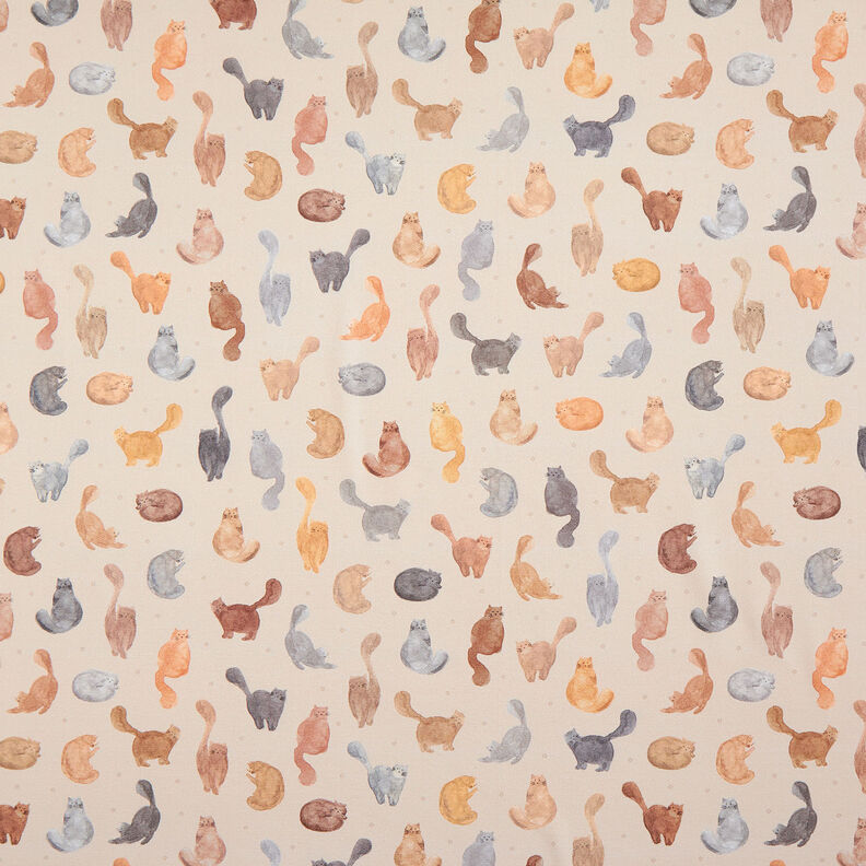 Decostof Half panama geschilderde katten – lichtbeige,  image number 1