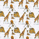 Katoenpopeline Digitaal printen Aquarel print giraffen | STENZO – wit,  thumbnail number 1