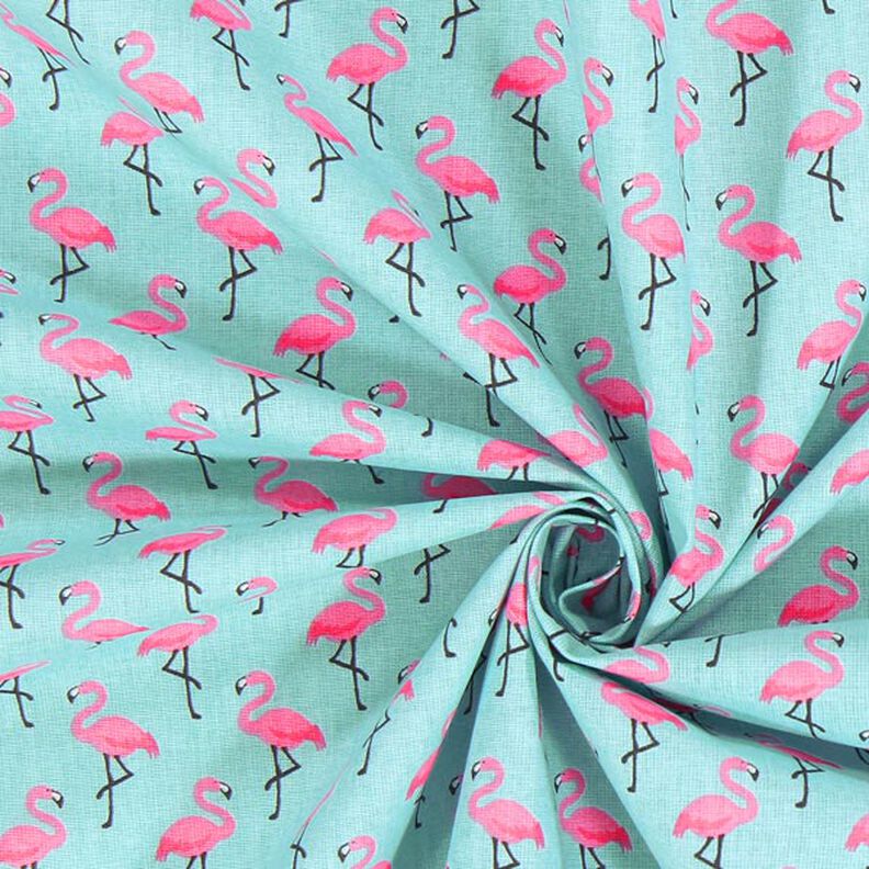 Gecoate katoen flamingo – lichtblauw,  image number 2