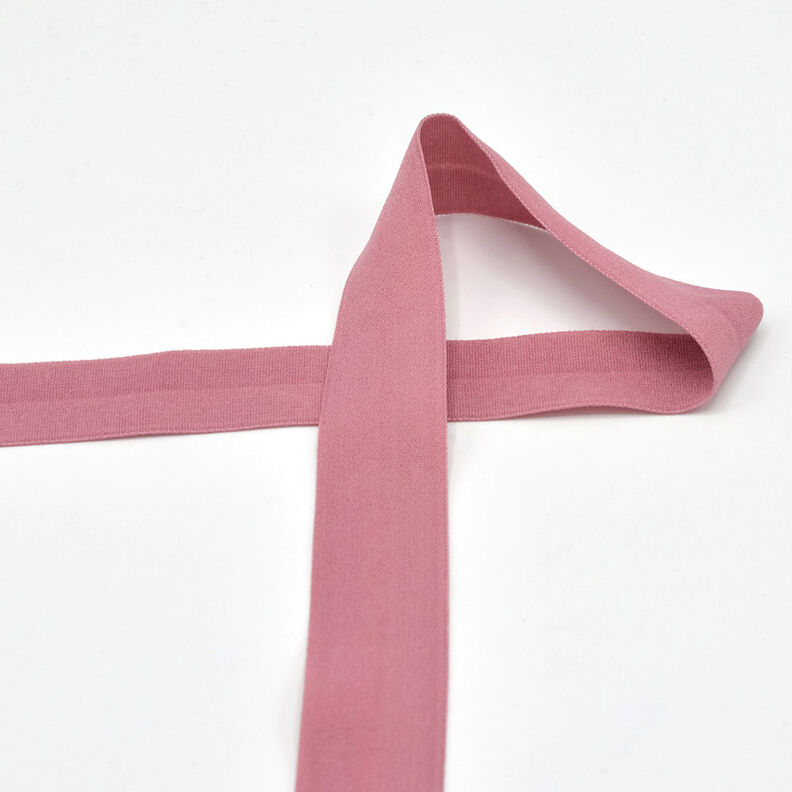 Elastisch bandje (rubberen vouw) mat [20 mm] – oudroze,  image number 1