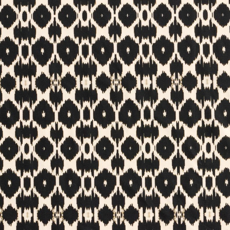 Badpakstof abstracte luipaardprint – zwart/cashew,  image number 1