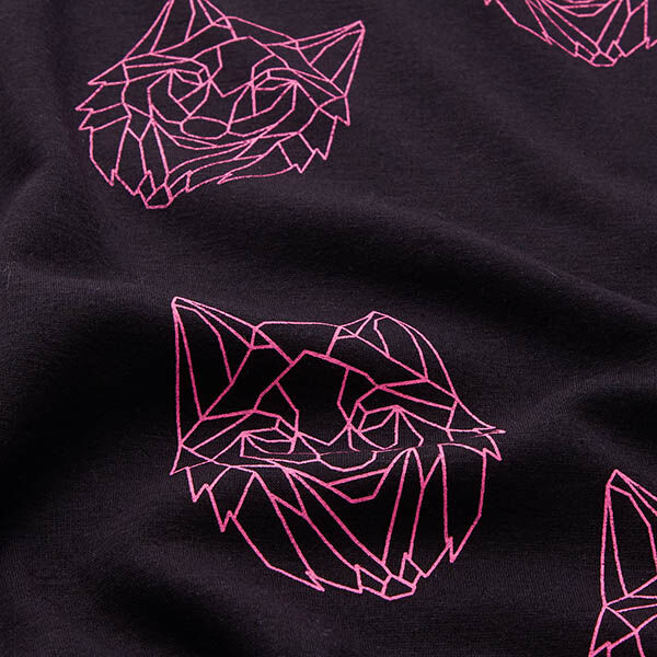 Alpenfleece Origami-wolf – zwart/neon pink, image number 2