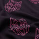 Alpenfleece Origami-wolf  – zwart/neon pink,  thumbnail number 2