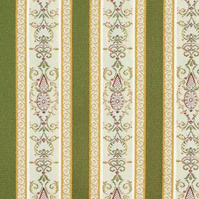 Meubelstof jacquard Biedermeier strepen – creme/olijf, 