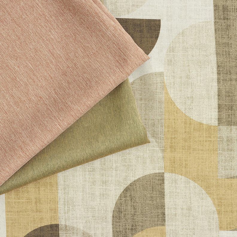 Verduisteringsstof abstracte bogen – kaki/licht taupe, image number 5