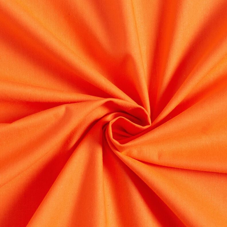 Katoenen stof Popeline Effen – neon oranje,  image number 1
