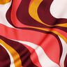 Katoensatijn Retro golven| Poppy Fabrics – bordeauxrood/currygeel,  thumbnail number 2
