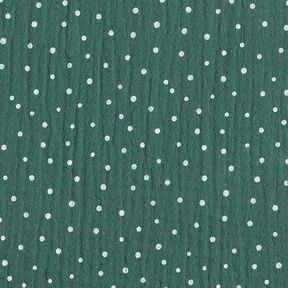 Mousseline/dubbel gehaakte stoffen Stippen – donkergroen/wit, 