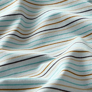 Katoenjersey Onregelmatige strepen  – babyblauw, 