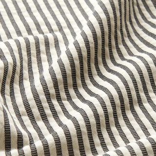 Structuurjersey katoenmix ribbels in de lengte – ecru/marineblauw, 
