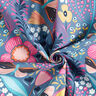 Katoenen stof Cretonne Vlinders en bloemen – blauwgrijs/pink,  thumbnail number 3
