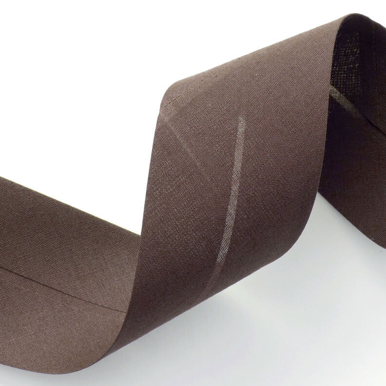 Biasband Polycotton [50 mm] – donkerbruin,  image number 2