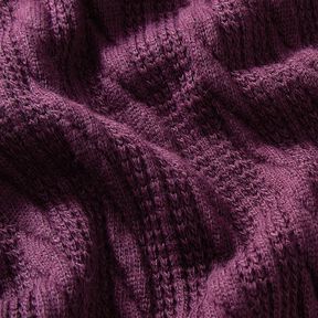 Tricot Cloqué Kabelsteekpatroon – merlot, 