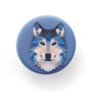Knoop met oogje wolf [  Ø15 mm ] – lichtblauw/wit, 