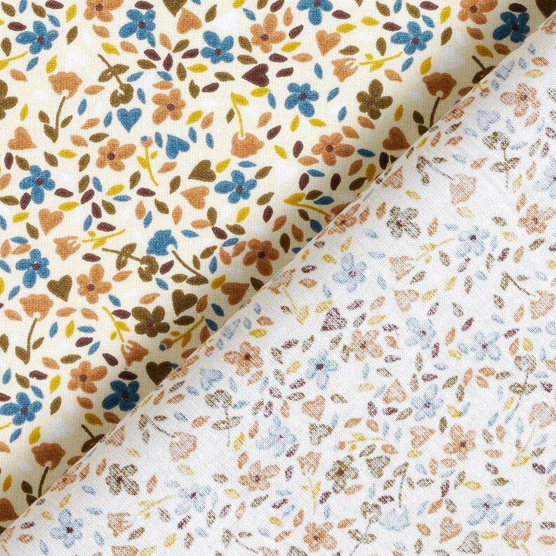 Katoenen stof Cretonne verspreide bloemen – lichtbeige/lichtbruin, image number 4