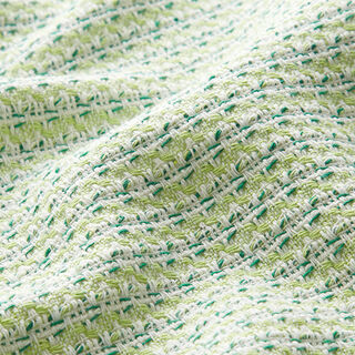 Katoen tweed dwarsstrepen – ecru/groen, 
