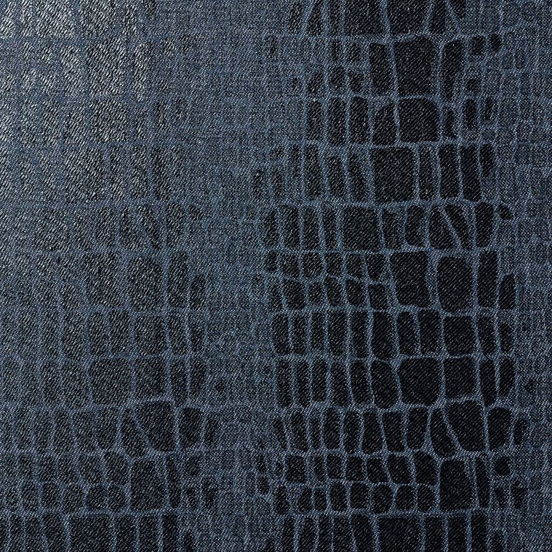 Viscose denim reptielenlook – zwart blauw,  image number 1