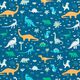 Stoffenpakket jersey dinowereld | PETIT CITRON – petroleum,  thumbnail number 6