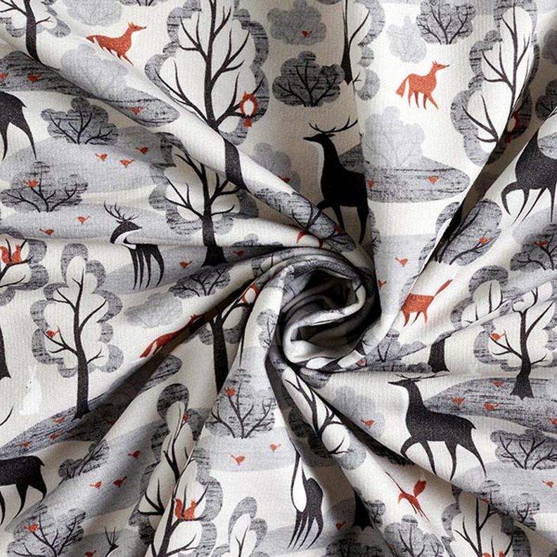 Sweatshirt geruwd abstracte bosdieren Digitaal printen – nevelgrijs,  image number 4