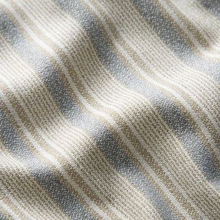 Linnen-viscosemix korrelige strepen – beige/grijs, 