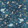 Katoenpopeline blije zeedieren Digitaal printen | Poppy Fabrics – oceaanblauw,  thumbnail number 1