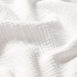 GOTS Mousseline/dubbel gehaakte stoffen | Tula – ecru | Stofrestant 100cm, 