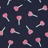Katoenjersey Glitter hart lolly's | Poppy Fabrics – nachtblauw,  thumbnail number 1