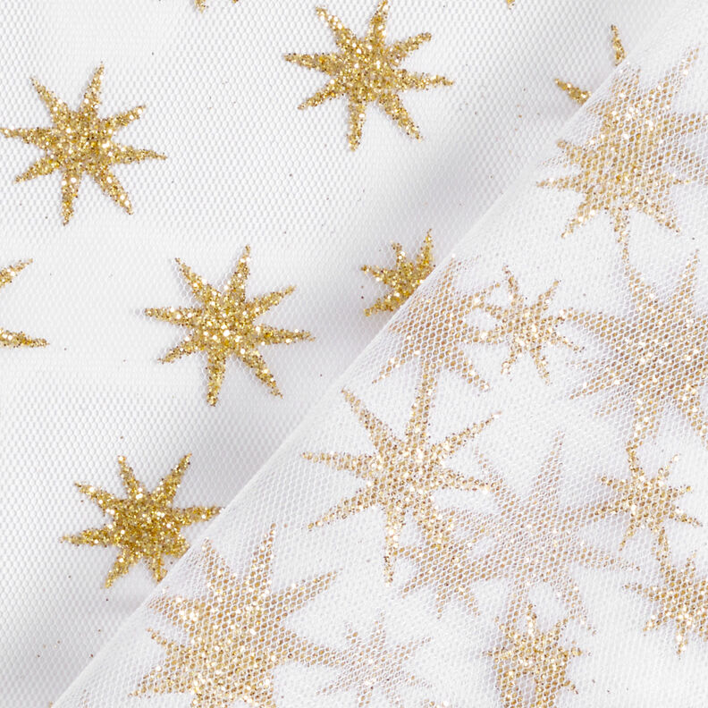 Tule glittersterren – wit/goud,  image number 4