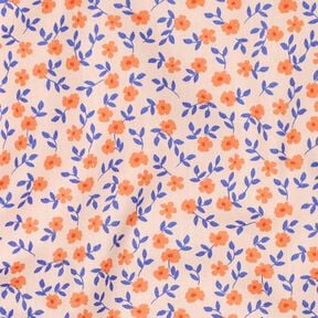 GOTS Katoenpopeline Losse bloemen | Poppy Fabrics – natuur/perzik sinaasappel, 
