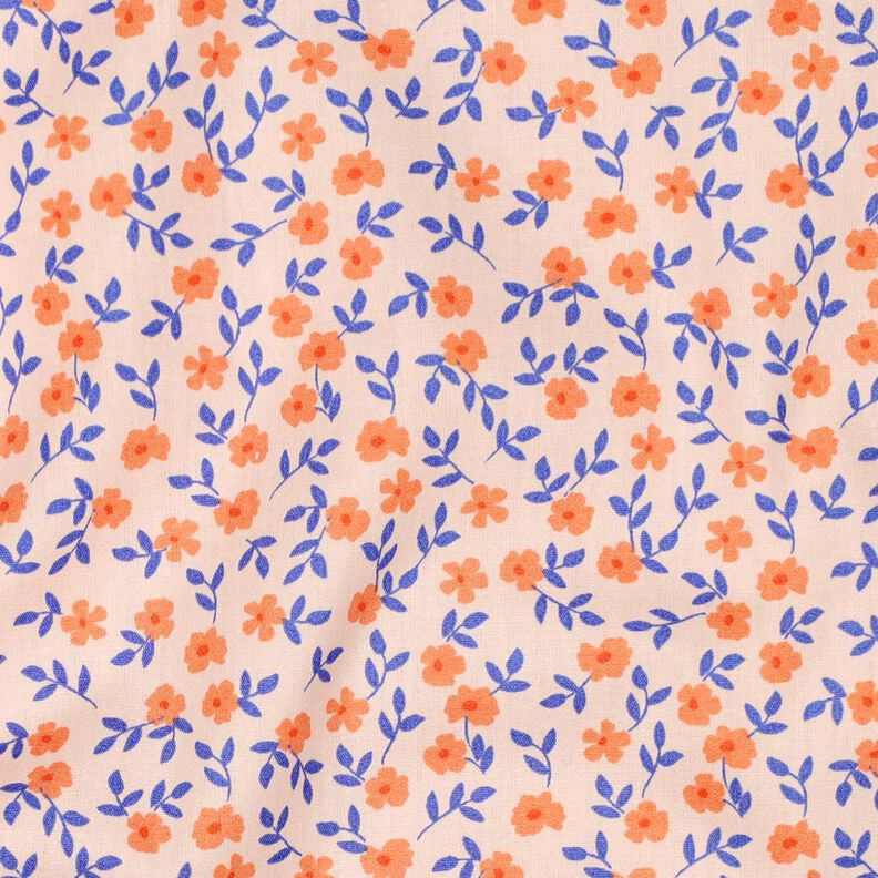 GOTS Katoenpopeline Losse bloemen | Poppy Fabrics – natuur/perzik sinaasappel, image number 3